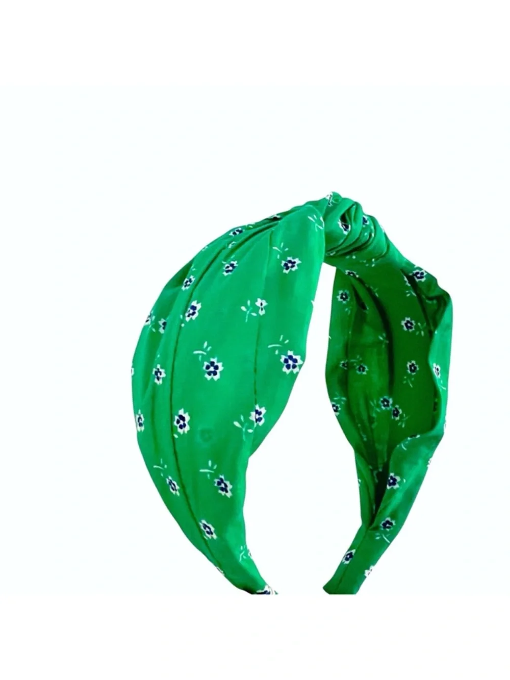 J. Crew Liberty of London Green with blue flowers Top Knot Headband